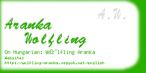 aranka wolfling business card